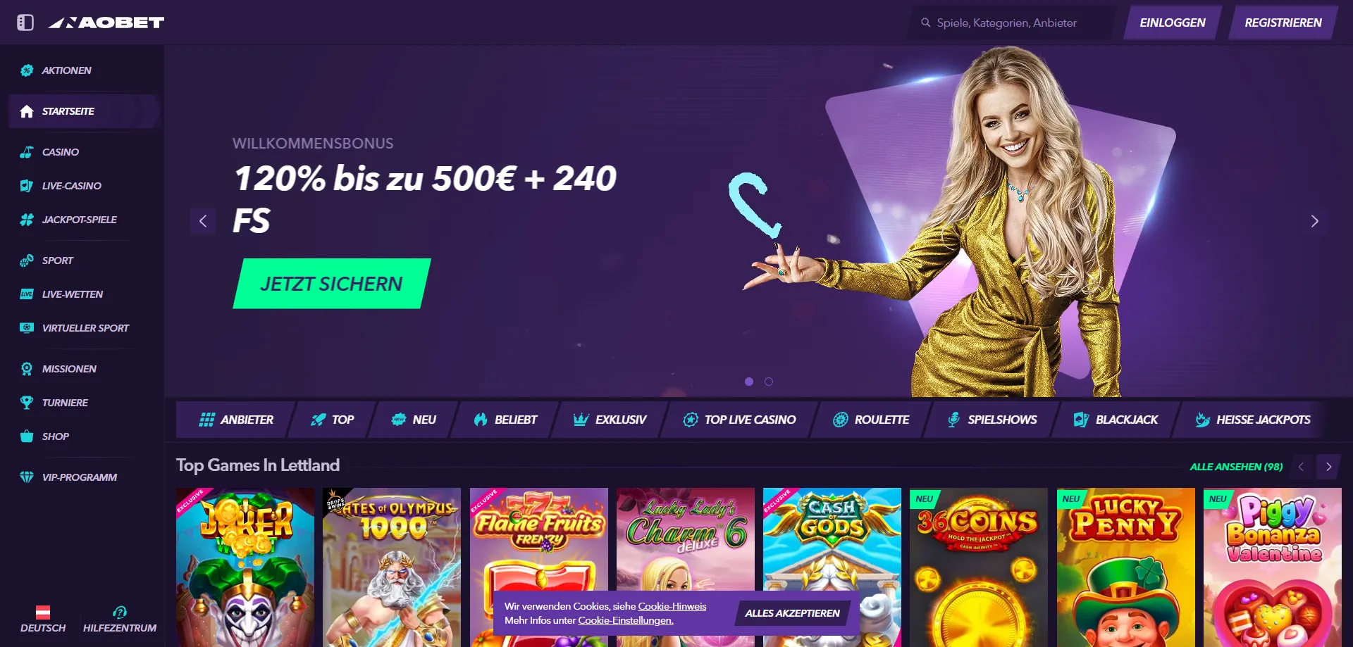 NaoBet Casino Lobby – über 10.000 Spiele im Überblick