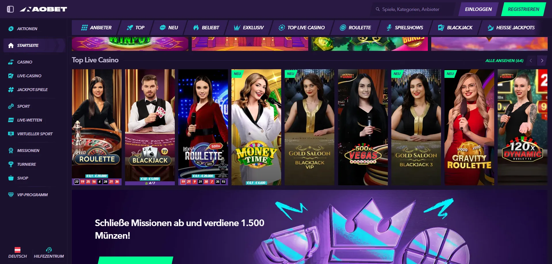 NaoBet Live Casino – Roulette und Blackjack mit echten Dealern